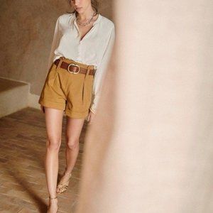 Sezane Rome Shorts in Camel